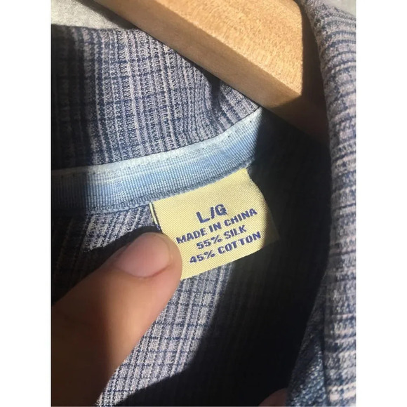 Mens Tommy Bahama Button Up Shirt Blue Plaid Casual Beachy Vacation Summer - Picture 3 of 5